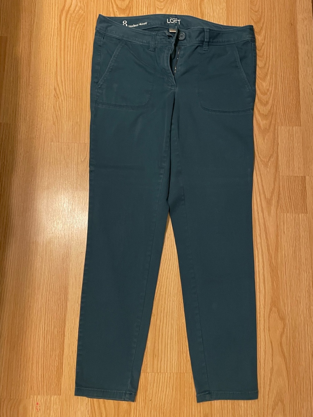 LOFT Teal Slim Ankle Pants